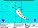 The projected track of Tropical Storm Ana as of 0900 UTC on October 16. [National Weather Service Central Pacific Hurricane Center graphic] 